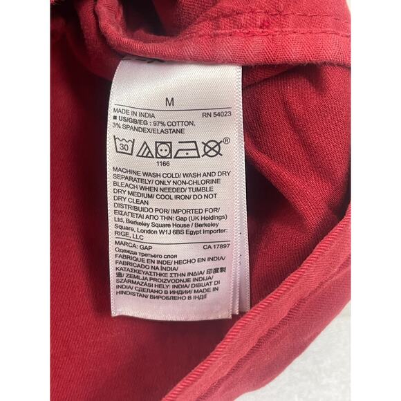 GAP Red Utility Jacket Pockets Zipper Snap Buttons - Size Women's Medium - Picture 7 of 9